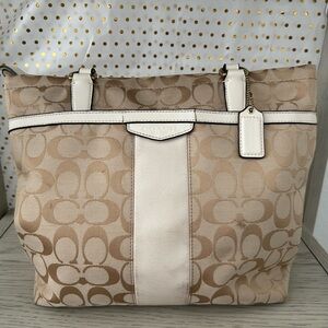 Coach Tan Signature Tote Bag